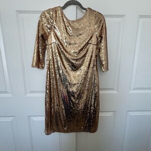 Gold sequin maternity dress from ASOS